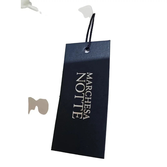 Marchesa Notte Colorblock Floral One-Shoulder Twisted Ruffle Dress Ivory Size 16 - Picture 12 of 13